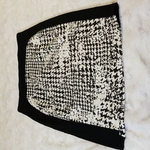 Mango Suit Skirt Womens Size Medium Black White Pencil Office